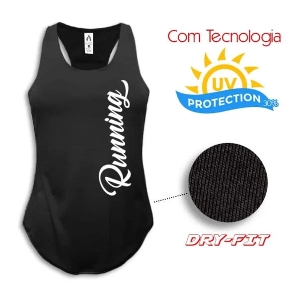 Blusa Regata Esportiva Feminina Dry-Fit com Proteção UV